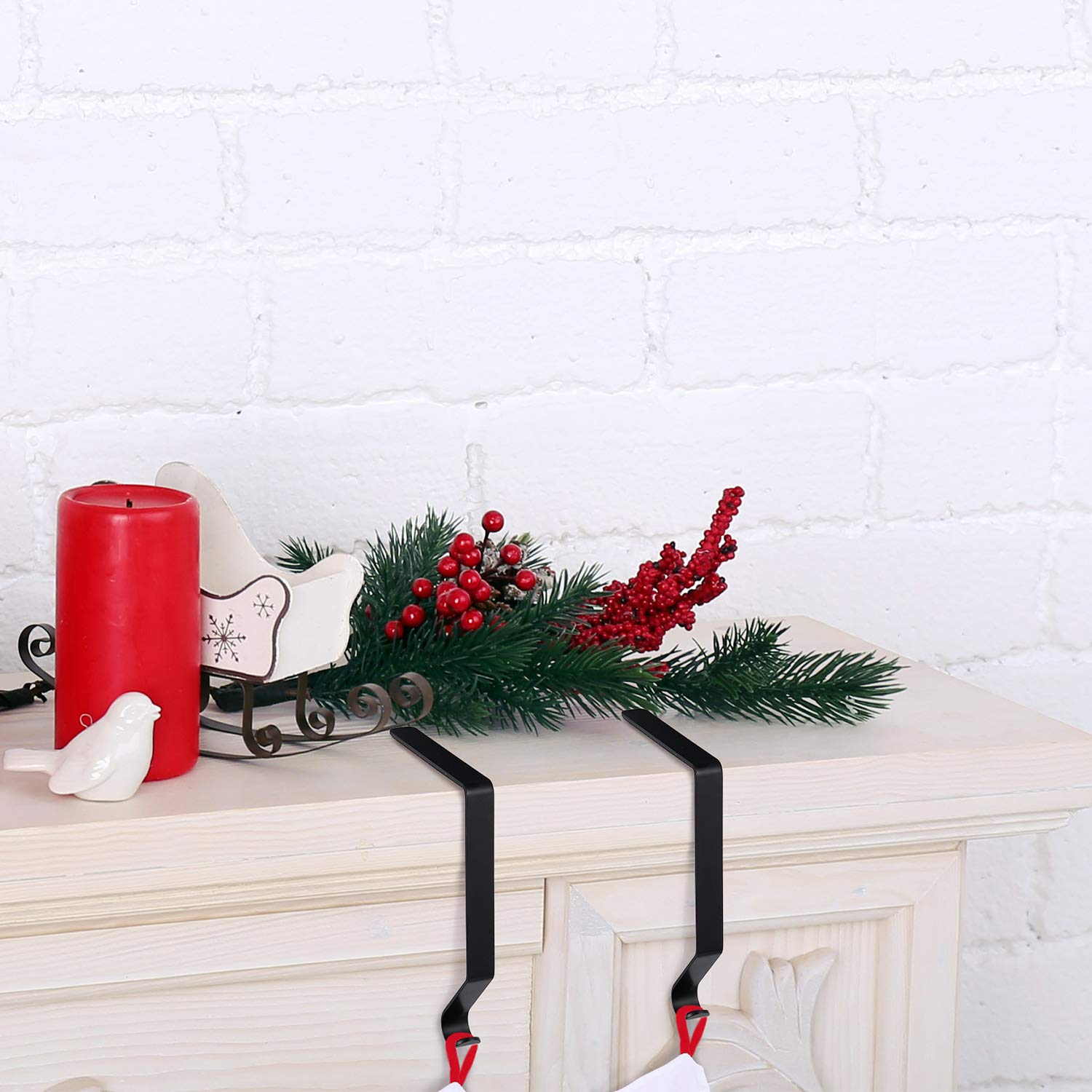Christmas Stocking Holders Hooks Fireplace Mantel Hangers Metal Hanging Hanger Clips