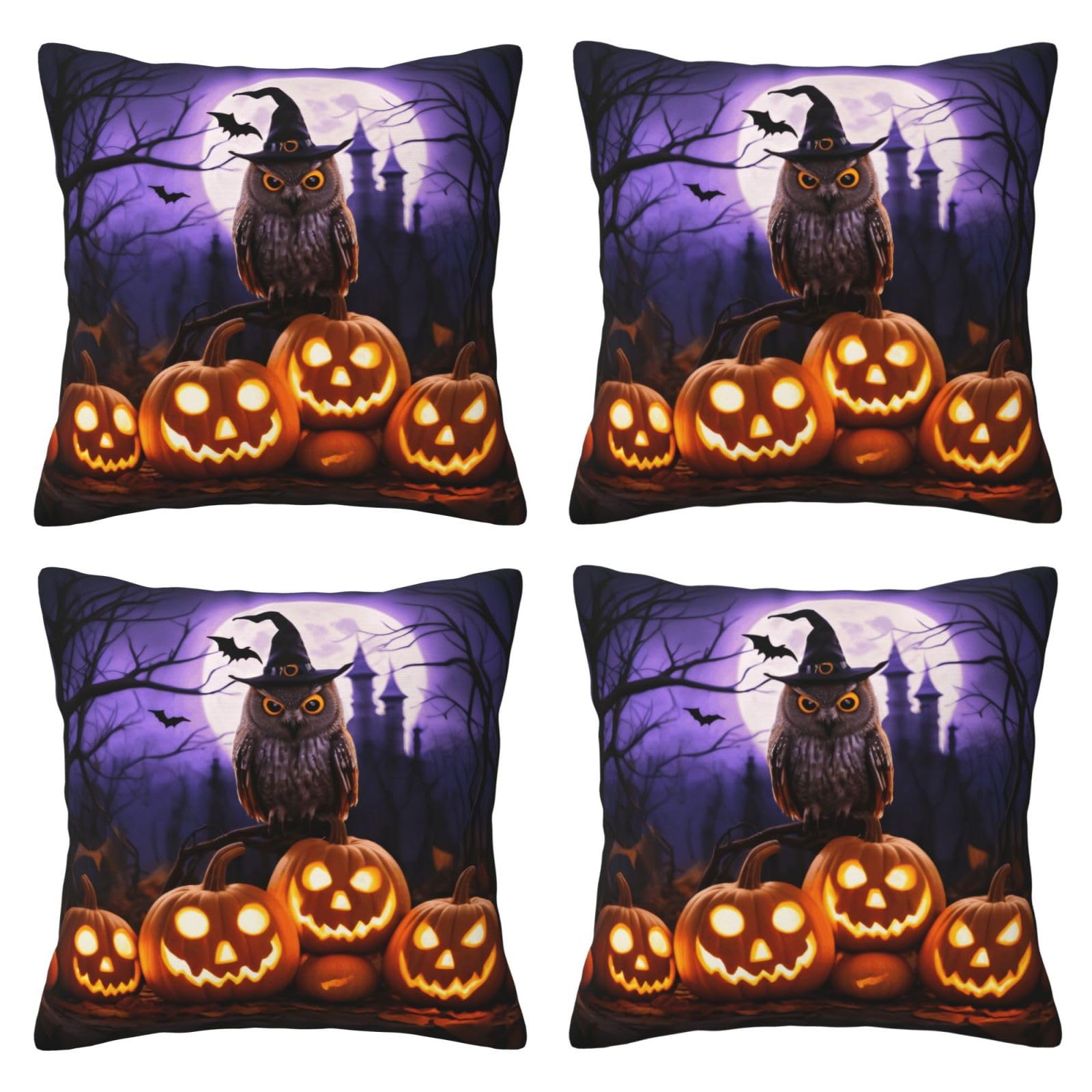 Housses de coussin impression 3D hibou fantôme pour voiture