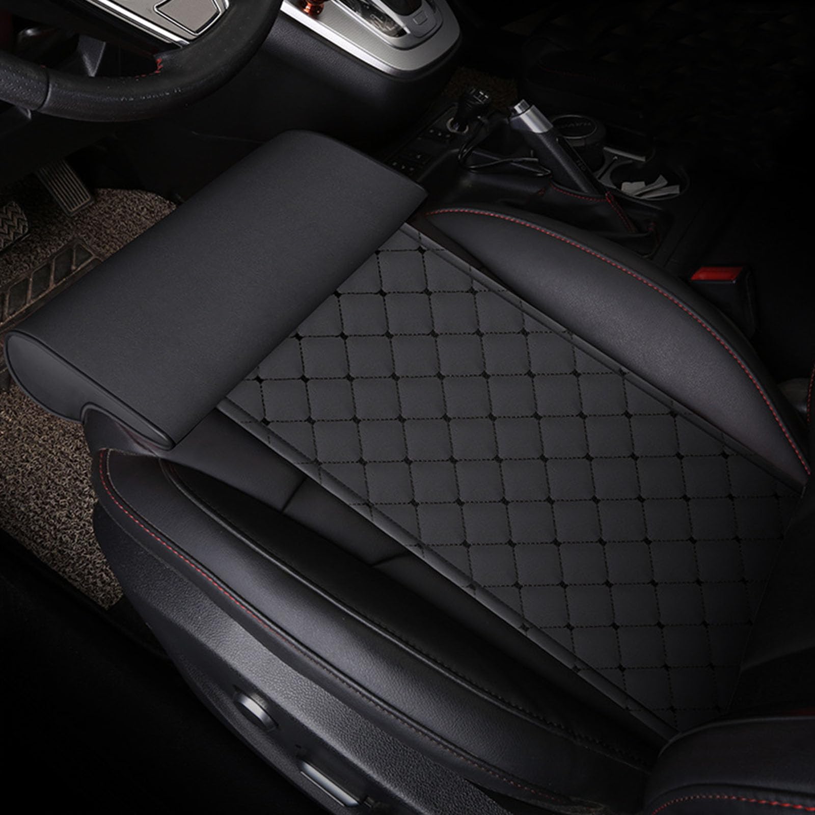 ZXLZHGS Car Seat Extender, Compatible with ŠKODA Kodiaq GT ENYAQ iV VISION X KAMIQ, Car Seat Modification Leg Support Comfort Rest Leg Rest Cushions,Black