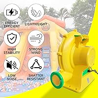 Vista 3 de 1100Watt/1.5HP High Power Air Blower for Large Inflatables, GONFLABLE Inflatable Bounce House Blower, Portable Fan Pump Leaf Blower Corded
