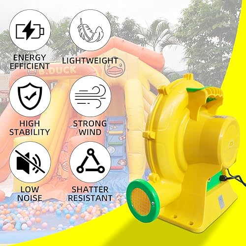 Miniatura 3 de Ventilador de aire de alta potencia de 1100 vatios1.5 HP para inflables grandes, soplador inflable de casa de rebote de GONFLABLE soplador de bomba