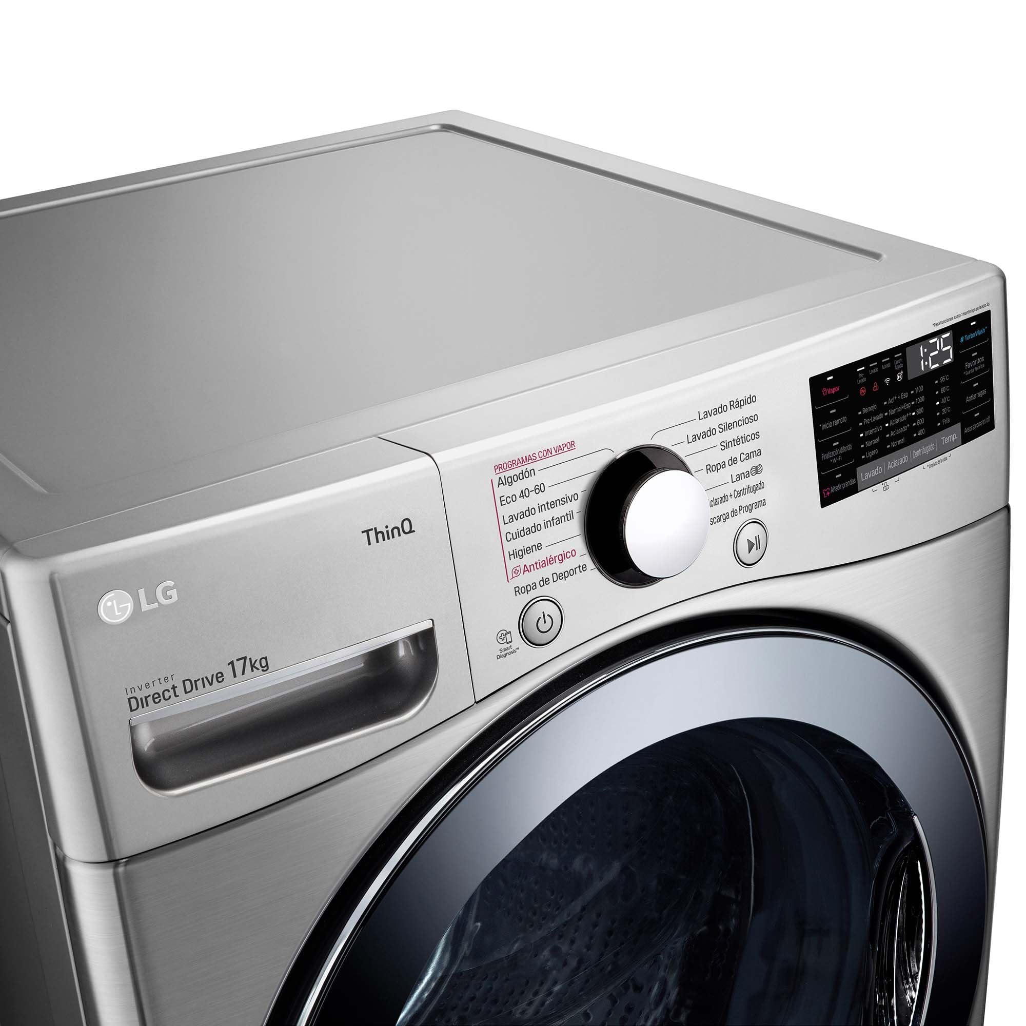 LG F1P1CY2T - Lavadora Inverter direct Drive, 17 kg, A++, 1100 rpm, serie XXX, color inox antihuellas — view 11