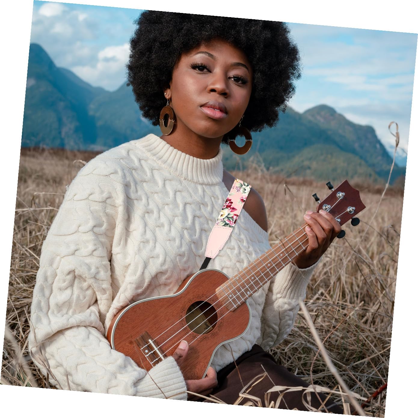 ibasenice Hawaiianischer Nylon Ukulelengurt Mit Verstellbarem Karabinerhaken Langlebiges Spanngurt Band Modischer Schultergurt Für Konzert Ukulele Erwachsene Passend Für Soprano Und Tenor Mo