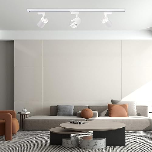 Miniatura 3 de J&L - Kit de iluminación LED de pista, sistema de iluminación de pista de 6 luces de 30 W 2700 lm con riel de 6.5 pies, accesorio de foco de techo