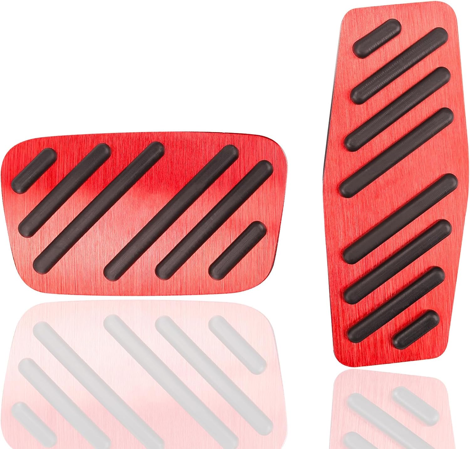 BOYUER for Chevy Blazer 2019 2020 2021 2022 2023 2024 2025 2PCS Aluminum Anti-Slip No Drilling Brake and Gas Accelerator Pedal Pad Cover Foot Pedal Pads Kit Interior Decoration Accessories (RED)
