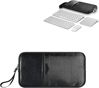 Hosoncovy Portable Keyboard and Mouse Carrying Case Storage Bag Travel Case Protective Case for Apple Magic Keyboard A1644 and Apple Wireless Keyboard A1314 Magic Mouse (Case Only)