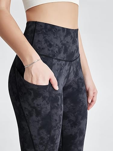 Miniatura 349 de ODODOS - Leggings tipo capri de mujer, no se traslucen y modelan el abdomen, con cintura alta y bolsillos; para hacer yoga, atletismo, ejercicio