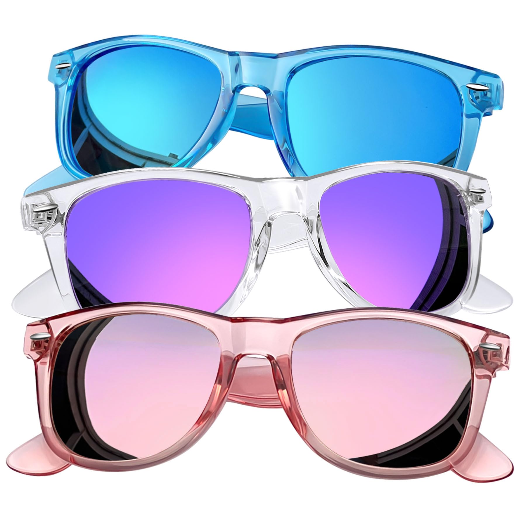 Joopin 3 Pack Square Sunglasses Polarized UV Protection Trendy Sun Glassses Fashion Shades for Women Men