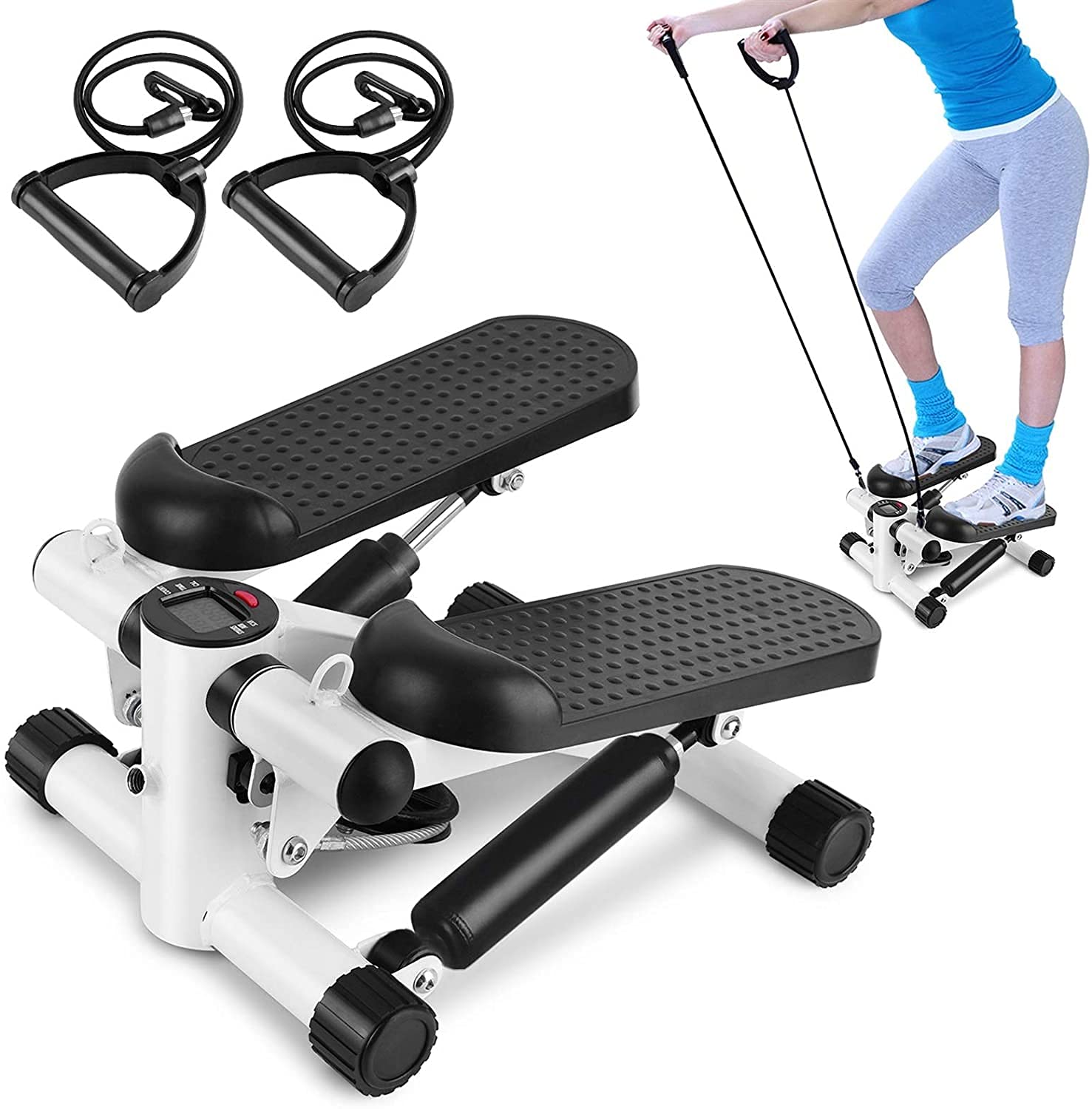 Kixre Twist Stepper Fitness Stair Stepper Elliptical Trainer Household Mini Multifunctional Cardio Exercise Trainer,Height Adjustable StepperTwisting Machine with Resistance Bands &LCD Monitor (B09Q5Z4DXX) Amazon Price History, Amazon Price Tracker