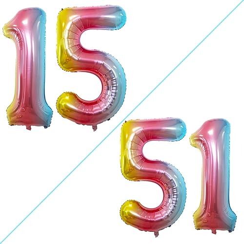 Miniatura 491 de GOER Globos con el número 40 para decoraciones de fiesta de cumpleaños número 40, globos de helio de aluminio jumbo de 42 pulgadas para 40