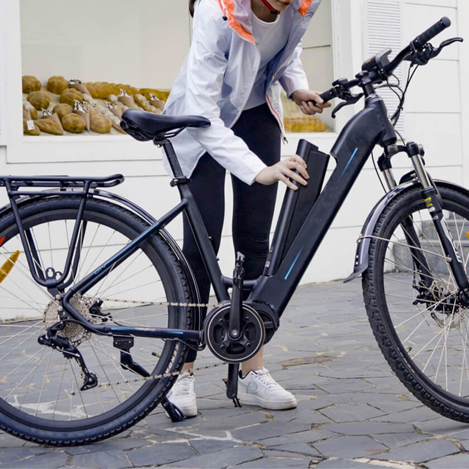 Batterie de Vélo électrique 36V 15.6Ah pour ESKUTE Polluno City Bike ESP 500 540Wh Rechange Batterie Lithium E-Bike Batterie avec Chargeur & BMS de vélo électrique pour 36V 250W/350W/500W Moteurs