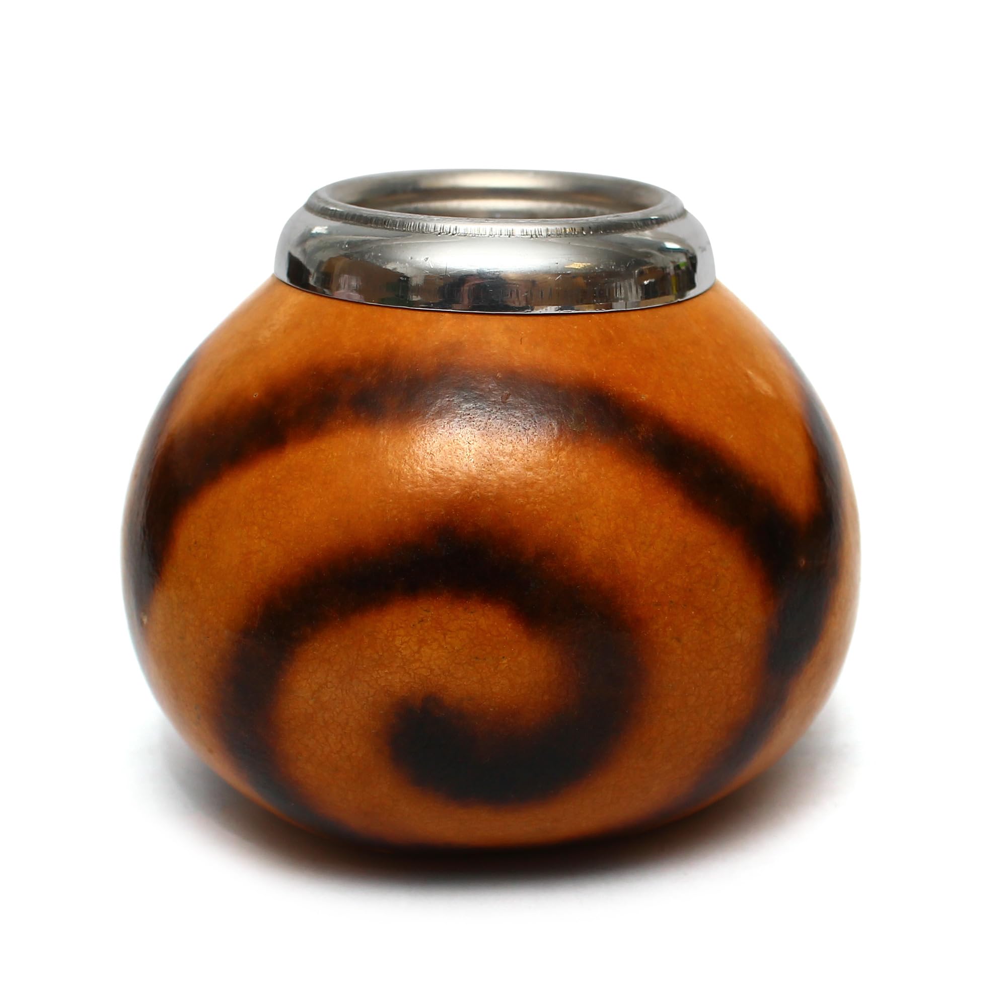 Set di calebasss naturali per tè Yerba Mate | Tazza di zucca e cannuccia in acciaio inox Bombilla Straw | Accessori - sughero e pennello, marrone