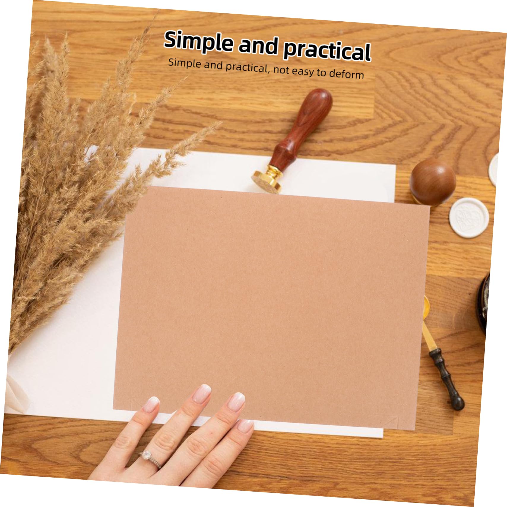 Enveloppes Rigides pour Documents 30 Pièces Papier Khaki Auto-adhésives