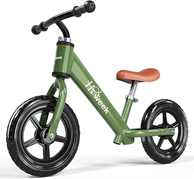 Toddler Balance Bike for Kids 2-5 Years 12” No Pedal Training Toddler Bike Adjustable Seat & Handlebar Best Gifts for 1-3 Boys Girls (Green)