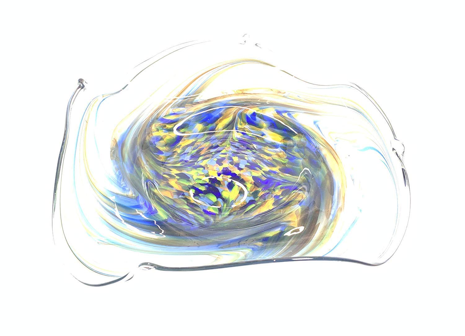 Handblown Glass Square Bowl (Rainbow)