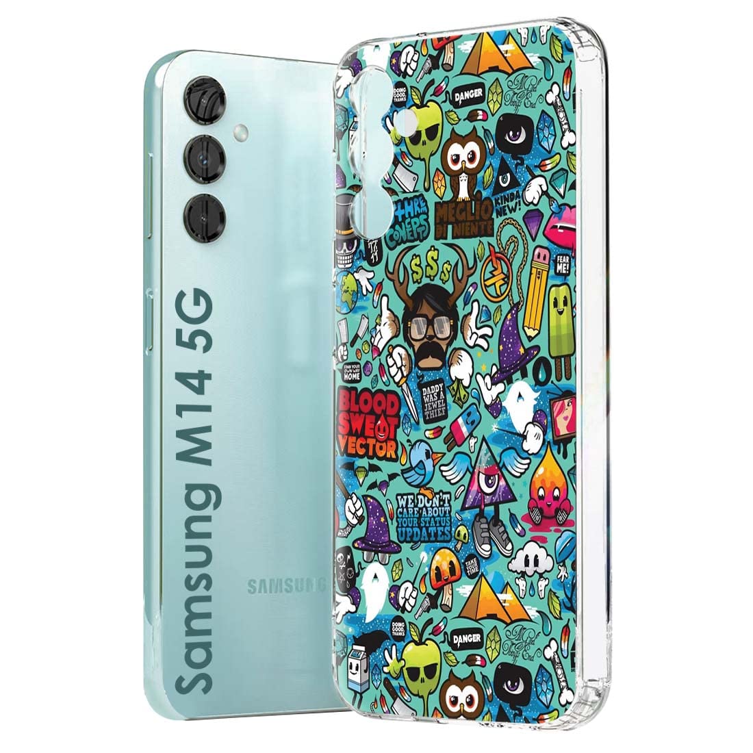 Fashionury Soft Silicon Slimfit Back Cover for Samsung Galaxy M14 5G Stylish Printed Back Cover for Samsung Galaxy M14 5G -D1008 (B0C3HSGPBQ) Amazon Price History, Amazon Price Tracker