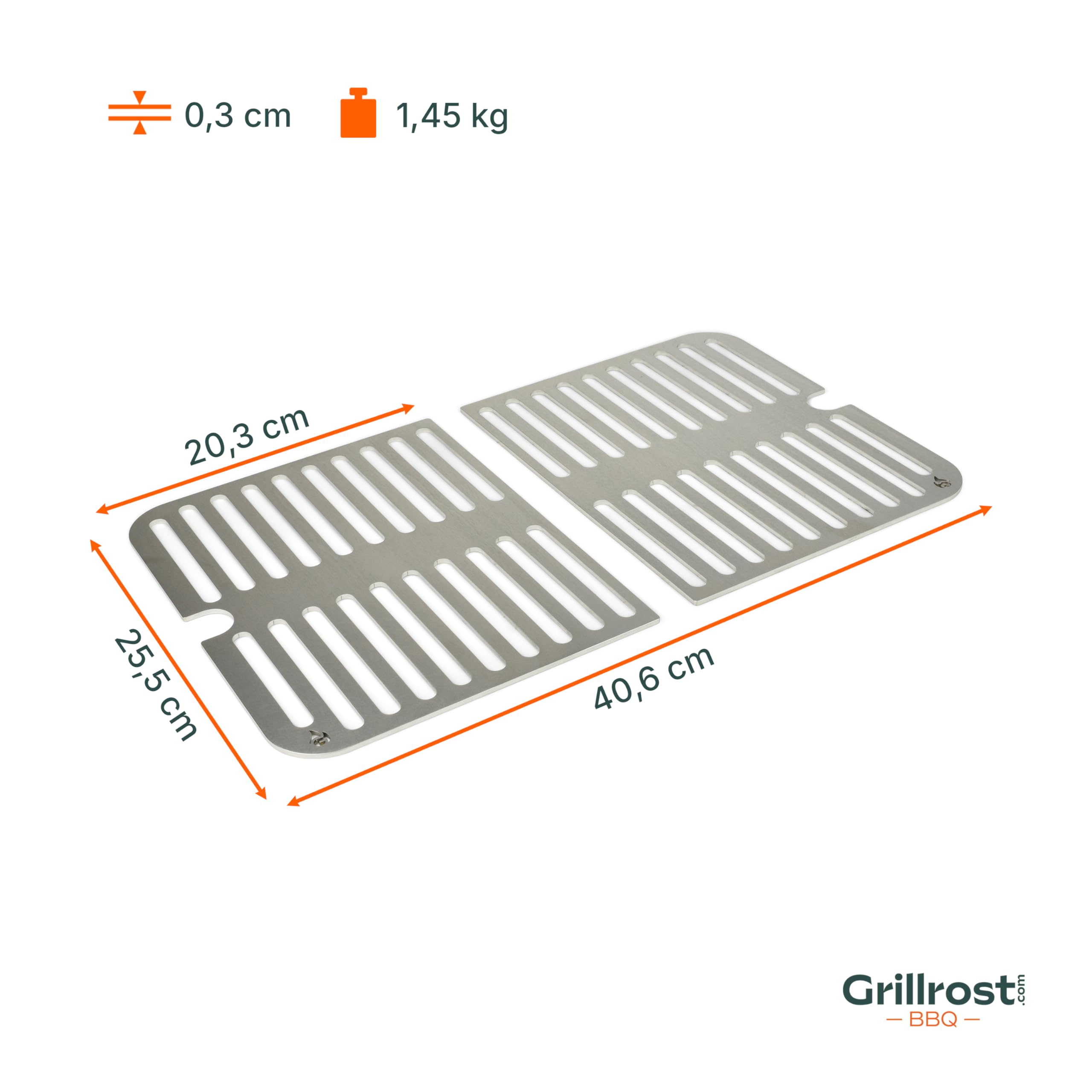 Ruszty INOX ze stali nierdzewnej do grilla Weber Go-Anywhere | mo¿na myæ w zmywarce - zestaw 2 po³ówek