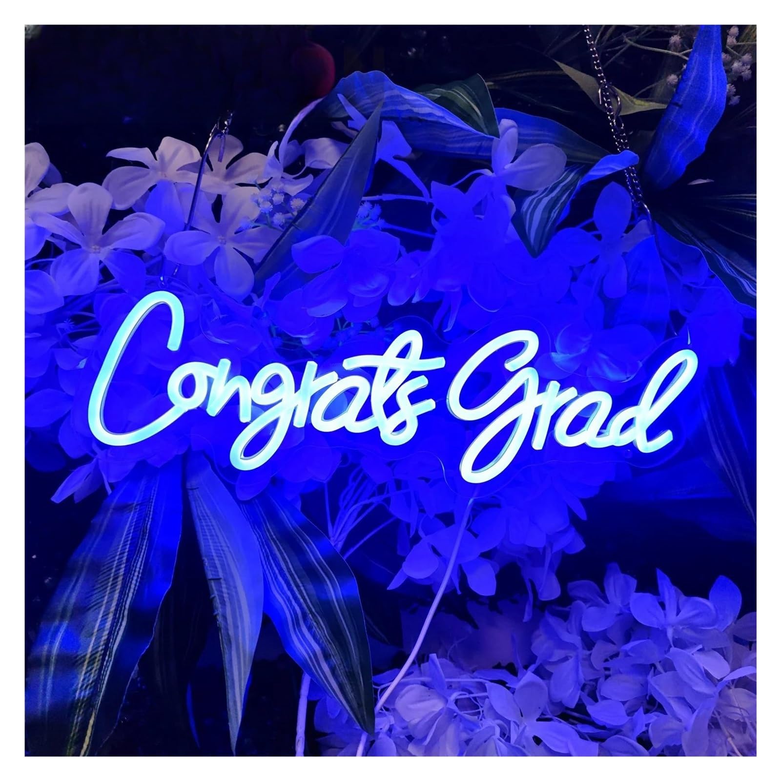 LEMST Signs Lamp Congrats Neon Sign for Students, Graduation Celebration Neon Signs 45x14.2cm(Blue)