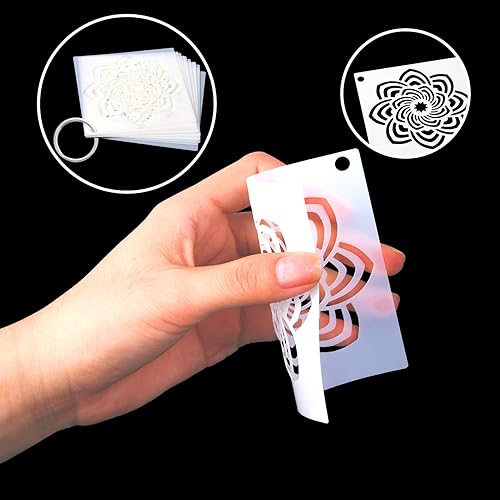 Vista 74 de Augshy Plantillas de Halloween, paquete de 56 plantillas de pintura de calabaza, plantillas de plástico para pintar sobre adornos de madera