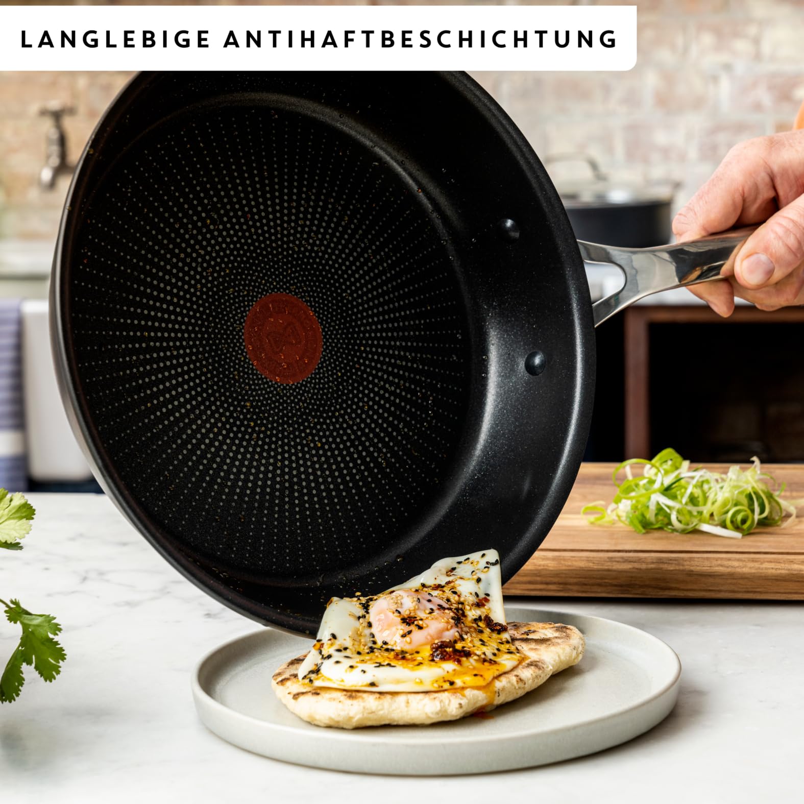 Jamie Oliver by Tefal Cook's Direct Kochgeschirr-Set, 5-tlg., Pfannenset induktionsgeeignet und backofenfest, langlebige Antihaftbeschichtung, harteloxiertes Material, Thermo-Signal, Schwarz, E017S555