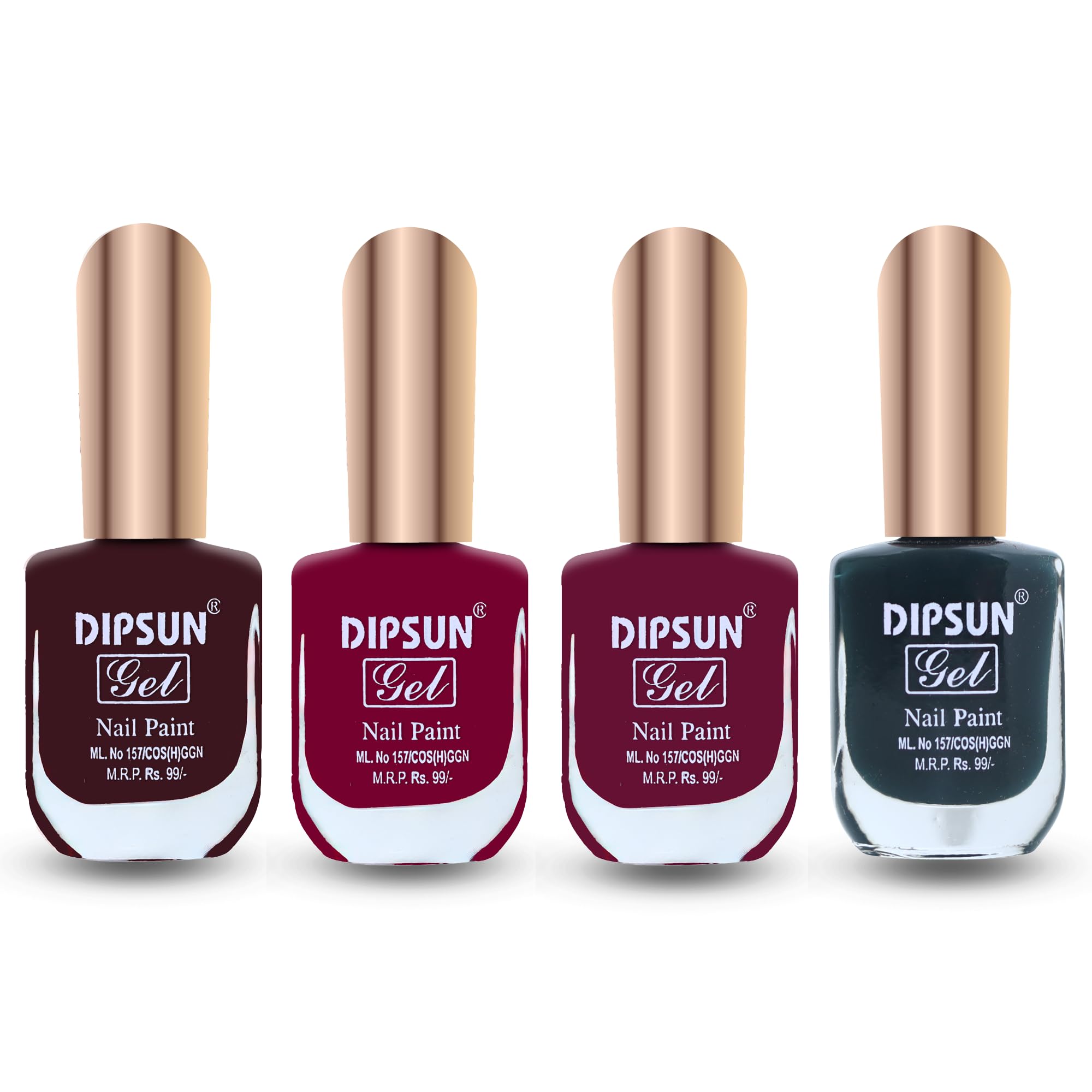 Nail Paints Pack of 4 Vibrant, Long-lasting Colors for Perfect Manicures and Pedicures, Ideal for Every Occasion (Wine red, kaya green, dark cienna, The Autumn Elegance) 44ml-image-39