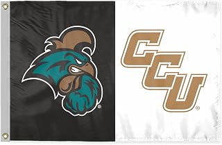 AGAS Coastal Carolina CCU Chanticleers Logo Small Flags 2x3 Ft Printed Polyester with Brass Grommets - 2 x 3 Feet University Outdoor Banner