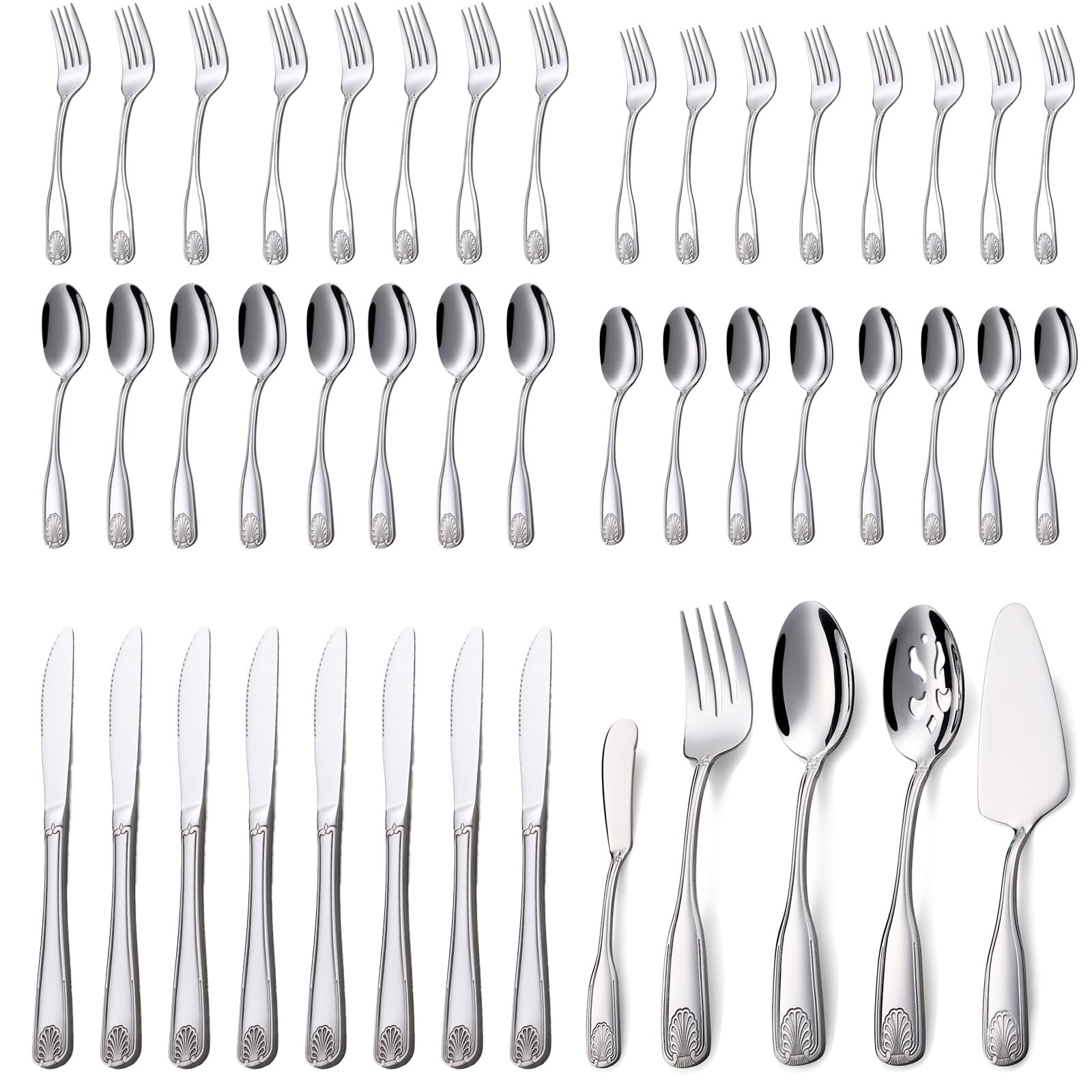 Gold 20-Piece Flatware Set with Shell Pattern — Amazon image 10