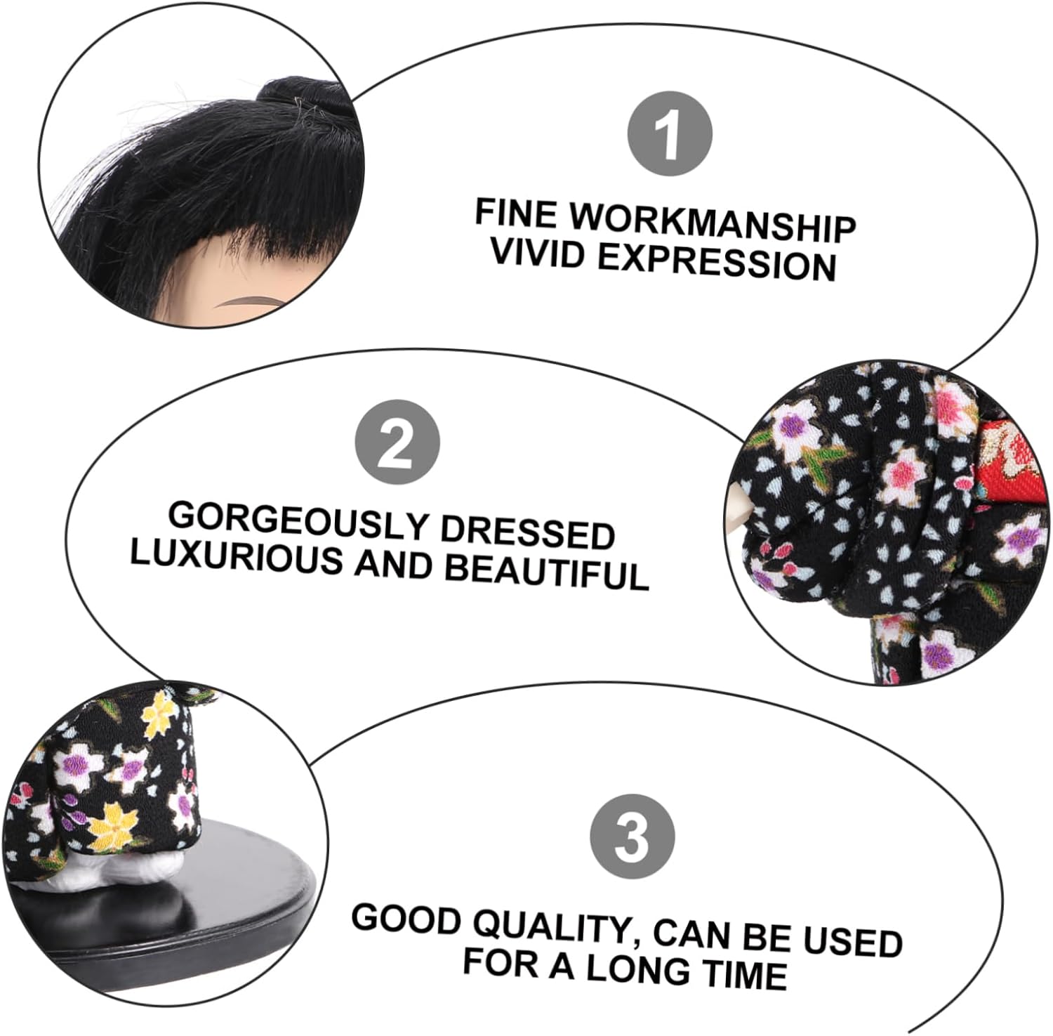 Unomor Handmade Kimono Doll Unique Japanese Doll for Home Decor Adorable Craftsmanship Friends Random Clothing Patterns Small