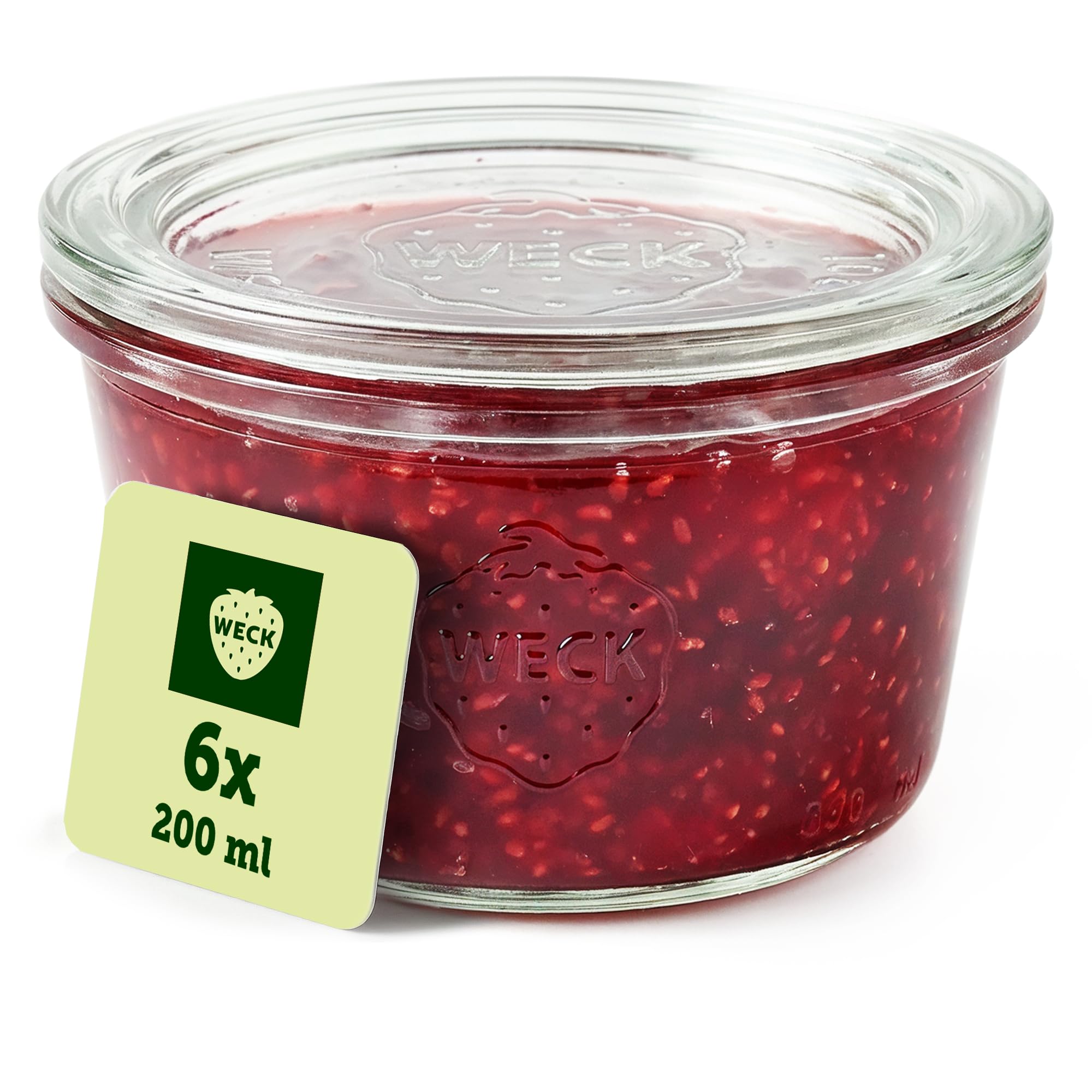 Weck Gläser 200ml Schalen– 6er Set mit Deckeln – Sturzform – robuste, stapelbare Dessertgläser, Einkoch- & Einmachgläser – klein – Weckglas ideal für Nachtisch Küche, Haushalt & Wohnen