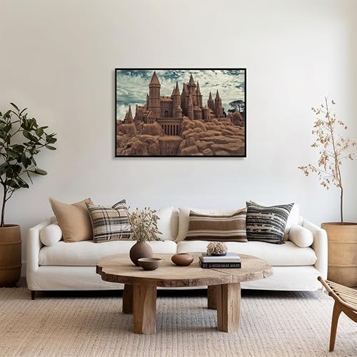 Miniatura 3 de Modern Landscape decor Old Castle Retro Blue Sky and White Clouds Aesthetic poster print art wall sticker for living rooms bedrooms and home