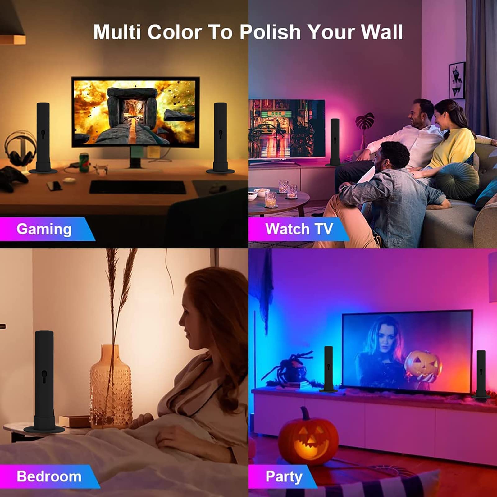 Barre Luminose for Atmosfera Smart Desktop - Illuminazione a LED Ambientale a Colori RGB, modalità Musica App/modalità Controllo vocale/modalità a Tempo/modalità Scena dinamica Multipla