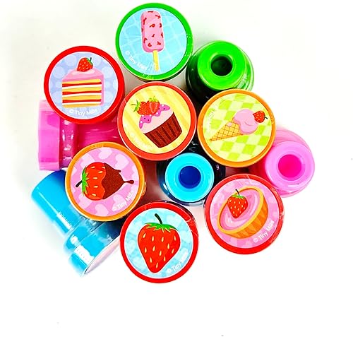 Miniatura 3 de TINYMILLS Sellos temáticos surtidos  24 piezas, 12 diseños diferentes de fresas para regalos de fiesta de niños y rellenos de bolsas de golosinas
