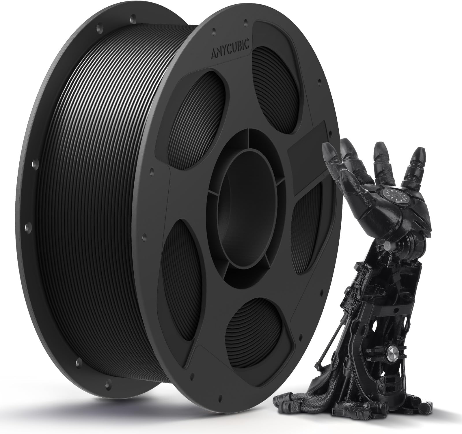 ANYCUBIC PLA 3D Printer Filament, 3D Printing PLA Filament 1.75mm Dimensional Accuracy +/- 0.02mm, 1KG Reusable Spool (2.2 lbs), Black