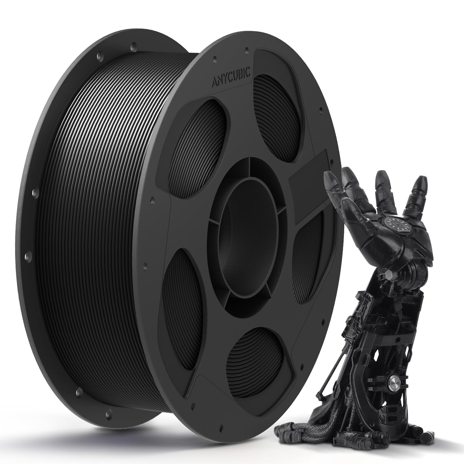 ANYCUBIC PLA Filament 1.75mm Schwarz, Wiederverwendbare Spule PLA, 1KG 3D Drucker Filament, Vakuumverpackung, Intelligente Identifikation