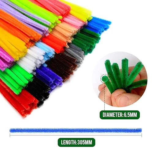 Miniatura 2 de 200 limpiapipas de 20 colores surtidos, 12 pulgadas de largo para manualidades y suministros de arte y manualidades, tallos de chenilla para