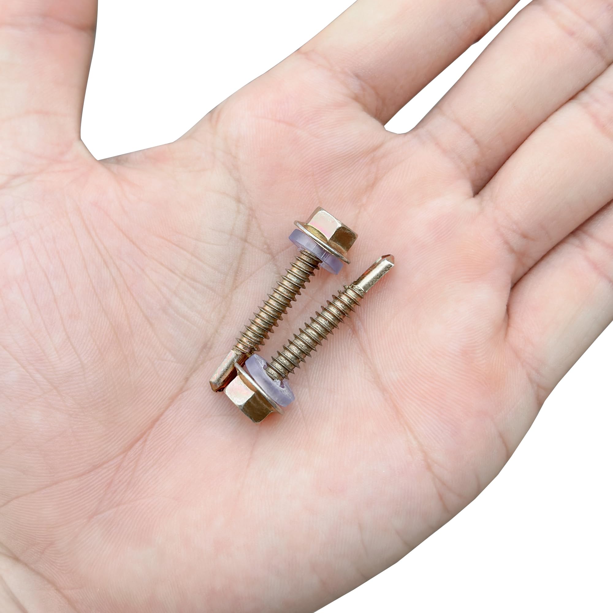 50 PCS Hexagon Self Tapping Self Drilling Screws with Pads for Metal Sheets,Wooden Sheets and Plastic Sheets (M4.8 * 35mm) - Image 3