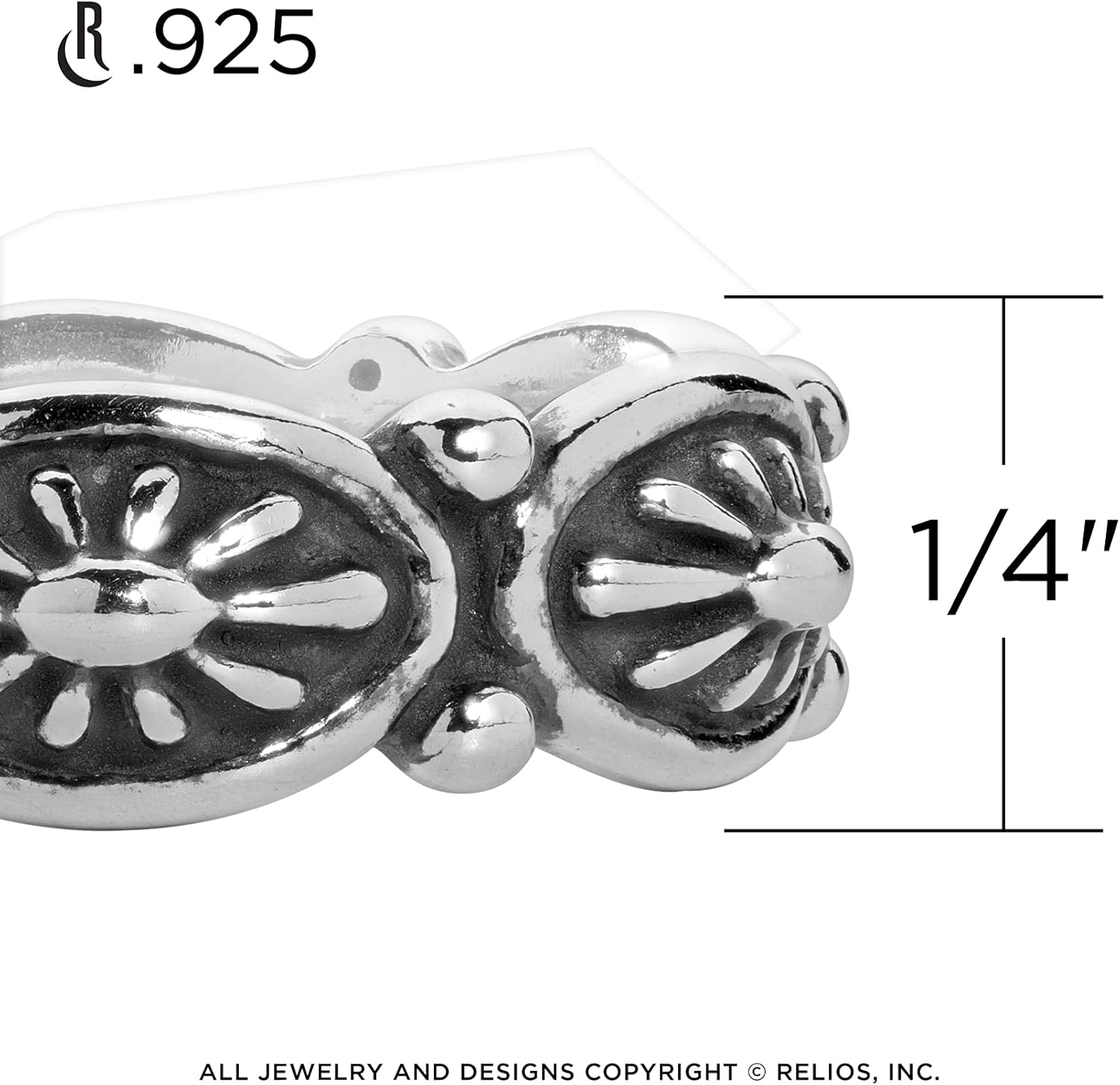 American West Jewelry Sterling Silver Concha Design Ring, Sizes 5 to 10