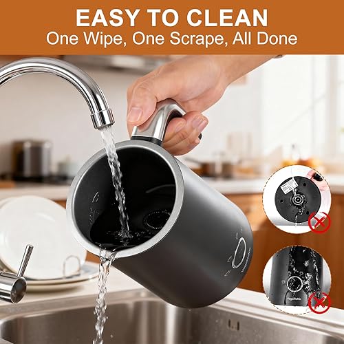 Miniatura 5 de Espumador de leche, vaporizador de leche eléctrico 4 en 1, máquina automática de espuma caliente y fría y calentador de leche para latte,