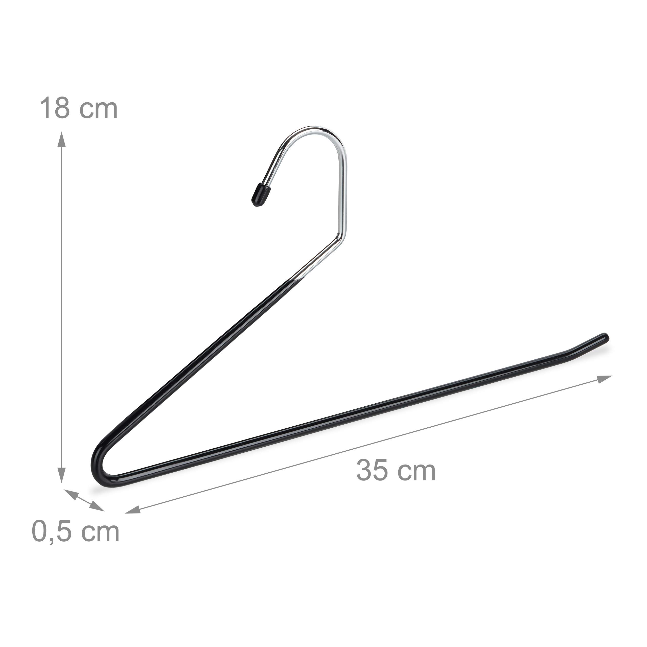 Relaxdays Wieszaki na spodnie 20 sztuk, antypoślizgowe, gumowane, metalowe, 18 cm, czarne