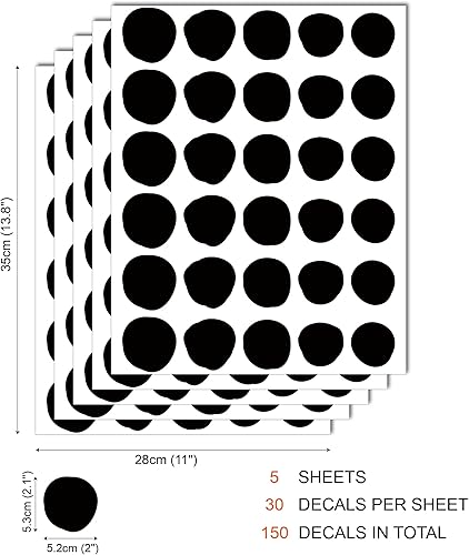 Vista 18 de Calcomanías de pared abstractas de vinilo negro de línea irregular gruesa, calcomanías bohemias modernas para despegar y pegar, 120 rayas verticales