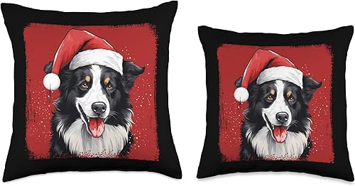 Miniatura 3 de Border Collie Santa Funny Xmas Dog Lover Gift Border Collie - Divertida almohada de Navidad para mamá y papá, regalo para amantes de los perros, 18