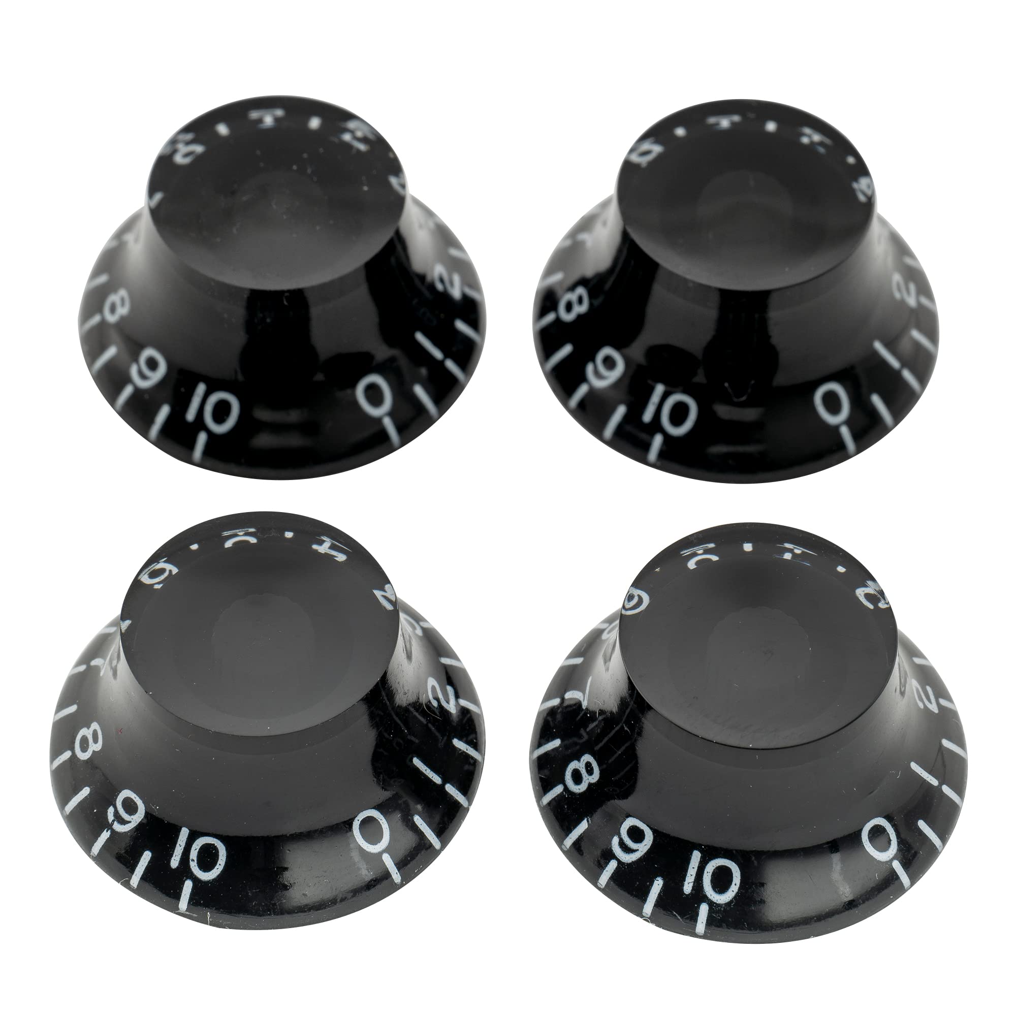 Musiclily Pro Metryczna Gałka Potencjometru Top Hat Knobs do Gitary typu Les Paul, Czarny(4 szt.)