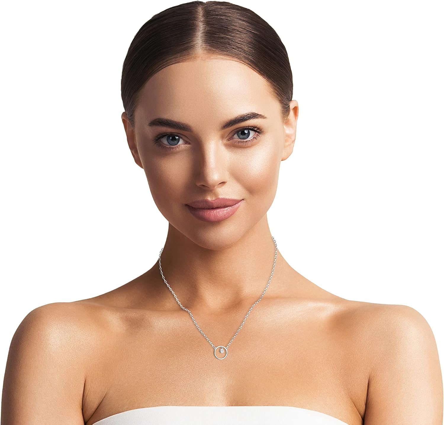 Sofia Milani - Women's Necklace 925 Silver - with Zirconia Stone - Key & Lock Pendant - 50379 - Image 4
