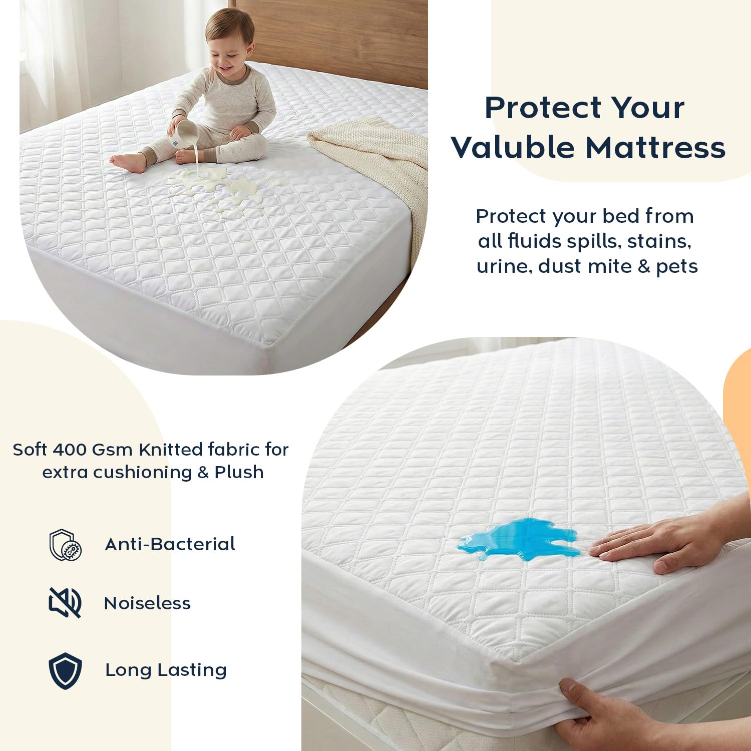 Ayka Waterproof Queen Mattress Protector - 100% Cotton -2