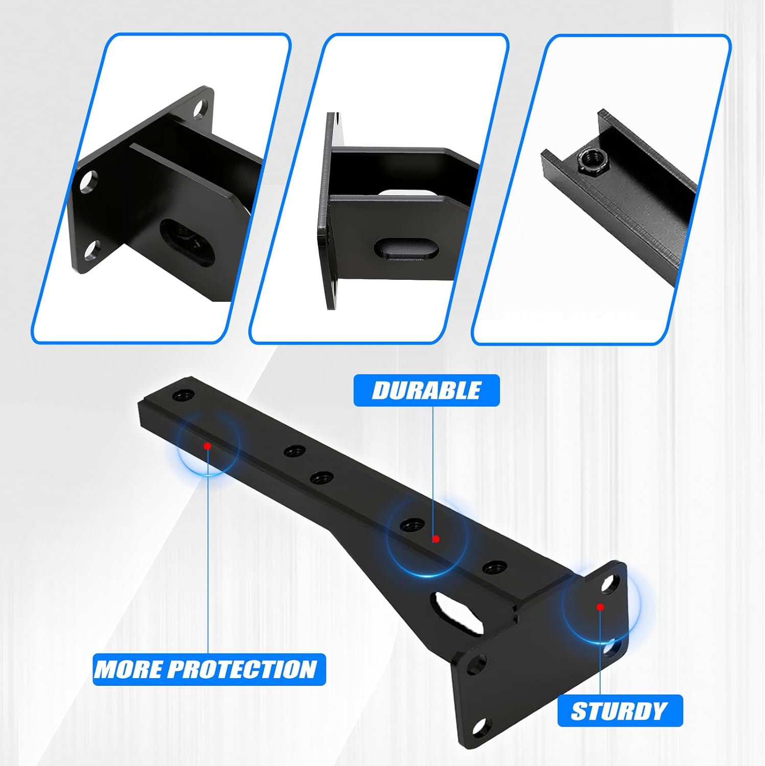 2Pcs Rear Bumper Brackets Support Compatible with 1986-2001 Jeep Cherokee XJ Black Alloy Steel