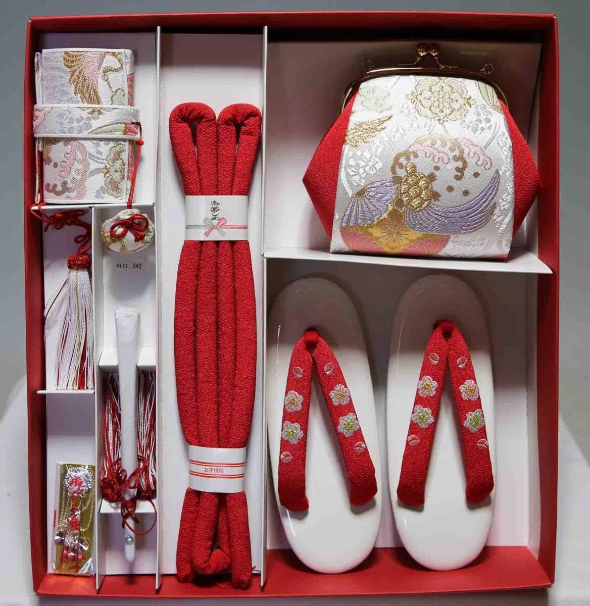 メ3710 女の子 結び帯 はこせこ 3歳 5歳 草履18㎝ メ3710新品・未使用