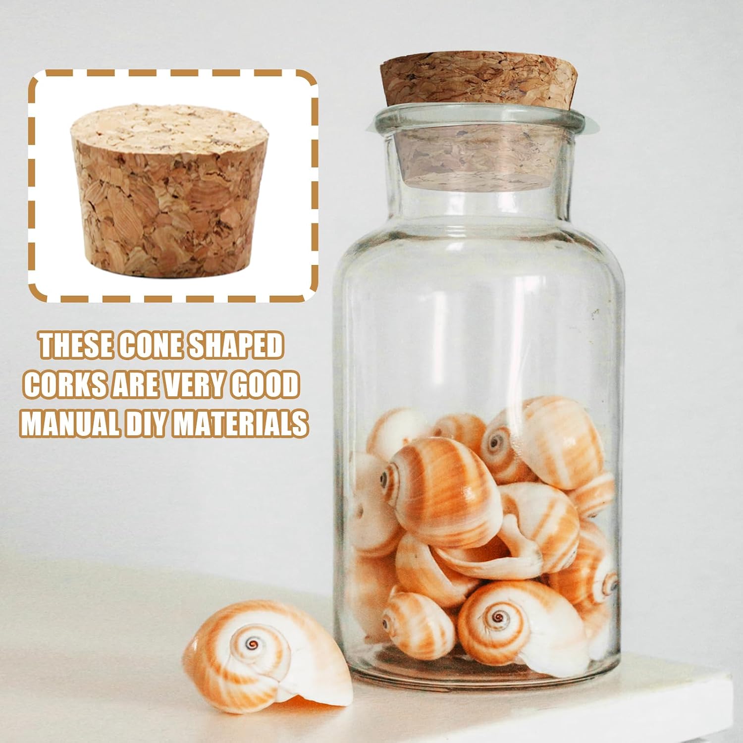 Uenhoy 30 Pcs Tapered Wine Corks 6 Sizes Wood Stoppers For Craft Beer