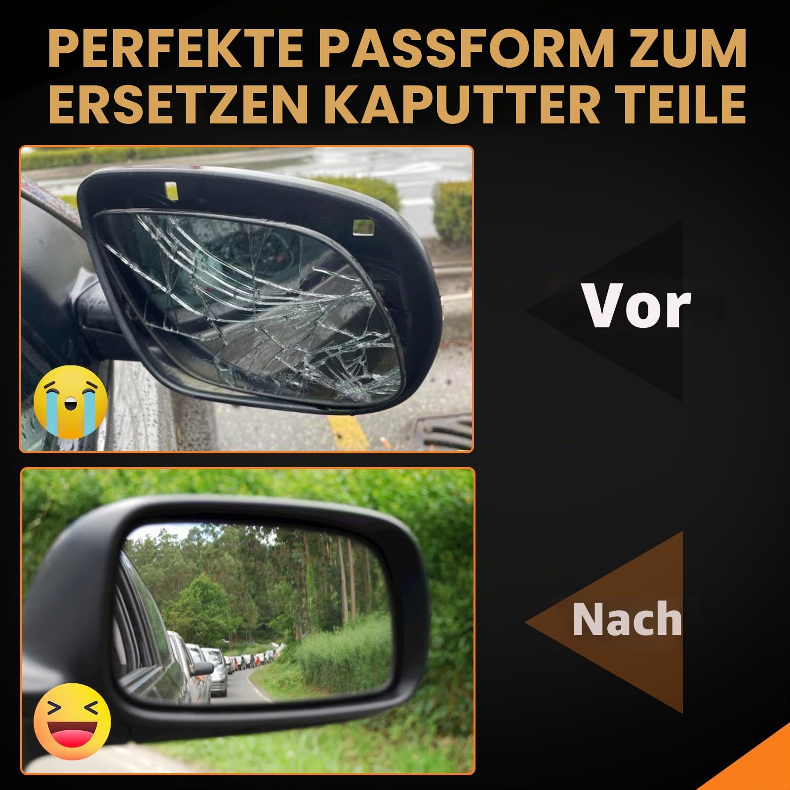 Außenspiegel Spiegel Rechts Ersatz für VW T5 2010-2014 Elektrisch, Seitenspiegel Komplettsets mit Konvex Beheizt Glas, Ersatz OE# 7E1857508
