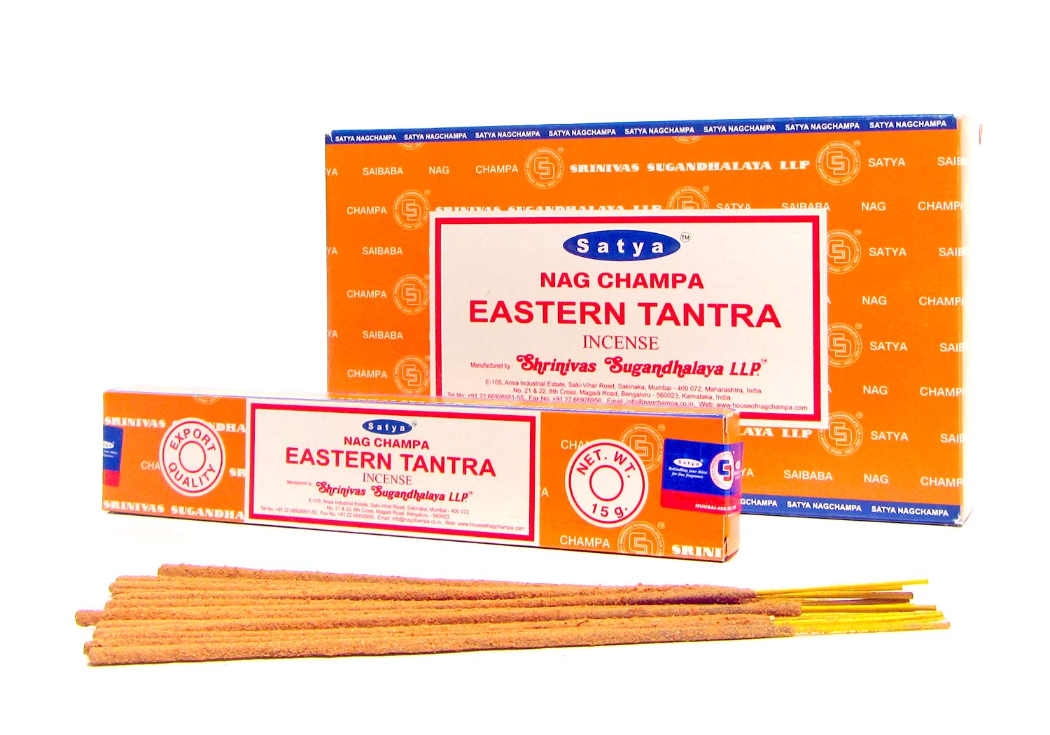 Fenny's Creations Eastern Tantra Incense Sticks Satya Nag Champa 12 X 15G Indian Hand Rolled Joss Room Aroma
