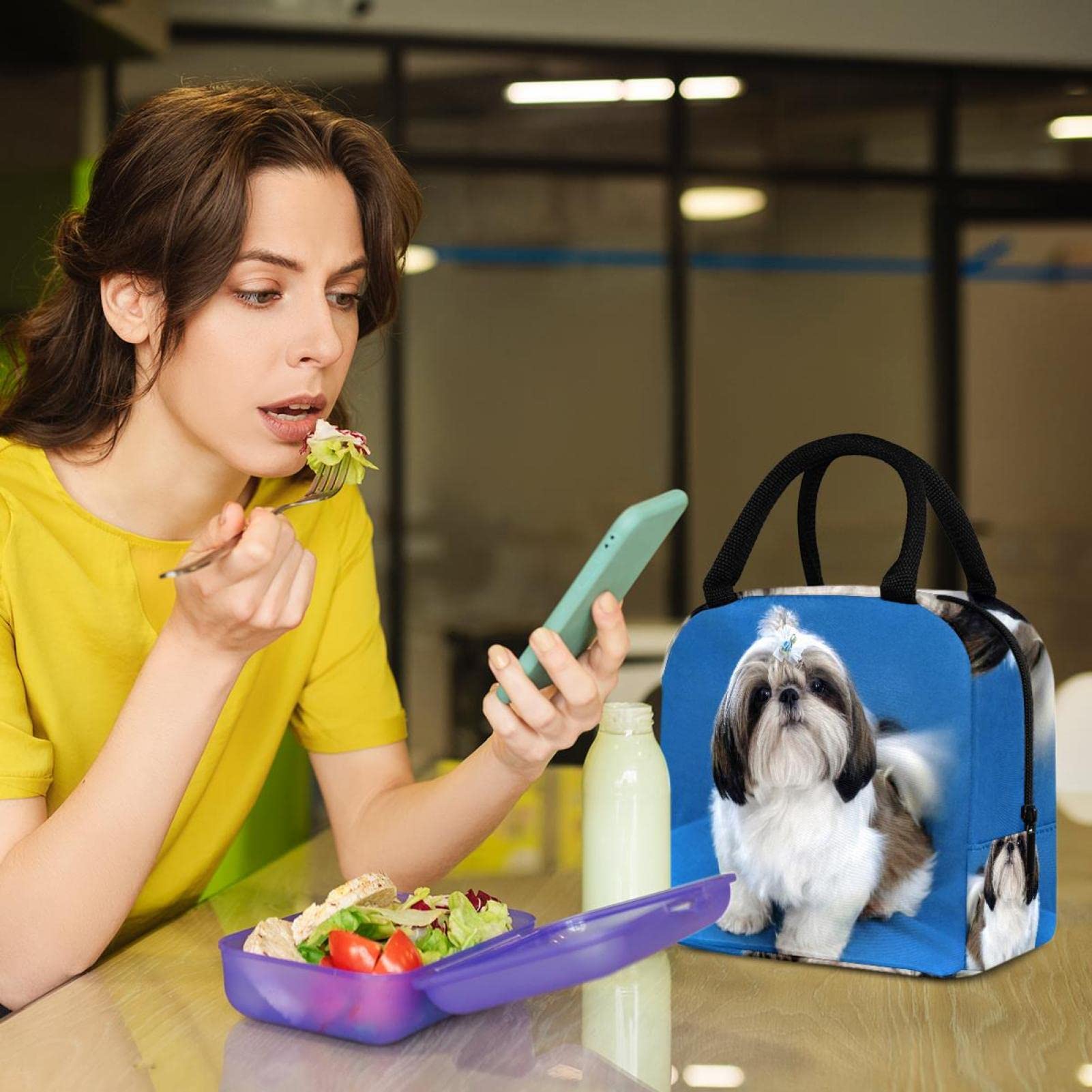 Borsa Termica Per Pranzo A Forma Di Cane Shih Tzu – Isolata, Impermeabile, Portatile Con Tasca E Tracolla – Per Uomini E Donne